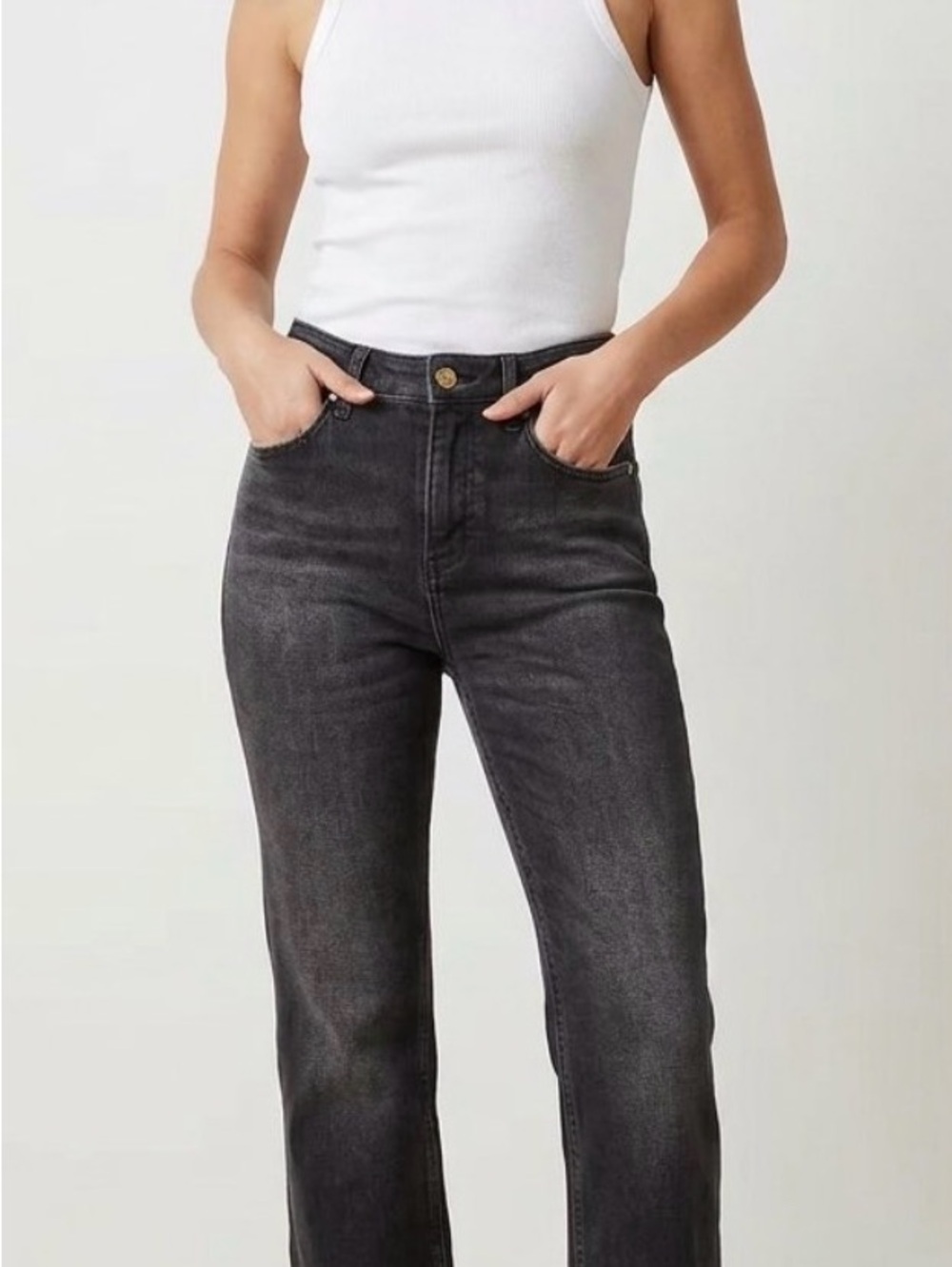 Pilcro dark wash Gray mid rise Straight stretch Jeans Sz32 NWOT